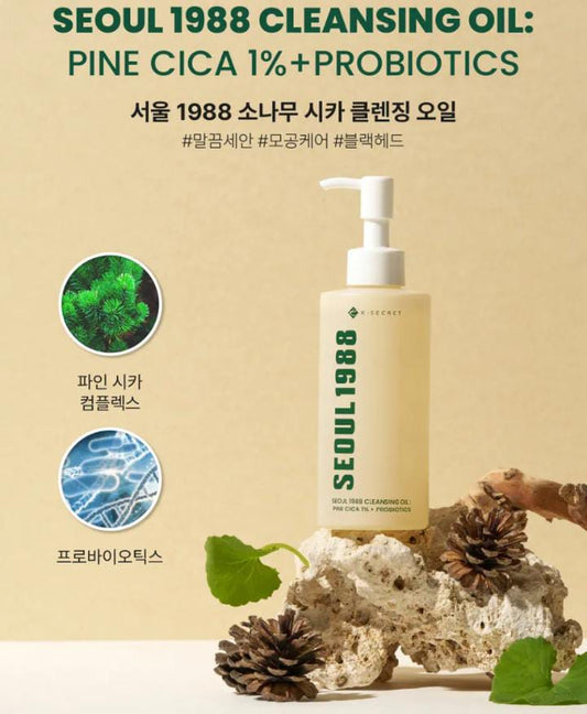 KSECRET-Aceite limpiador SEOUL 1988: Pino Cica 1% + Probióticos 200ml.